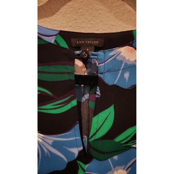 ANN TAYLOR Floral Butterfly 3/4 Sleeves Blouse - Picture 5 of 6